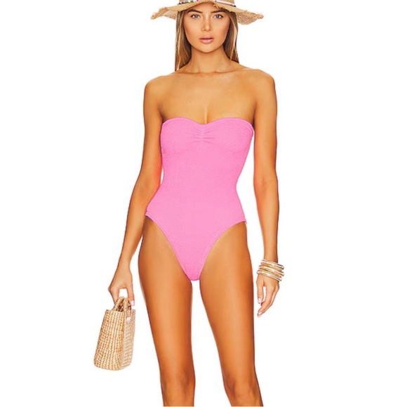 NWOT Hunza G Brooke One Piece Swimsuit - Bubblegum Pink OS - Picture 1 of 9